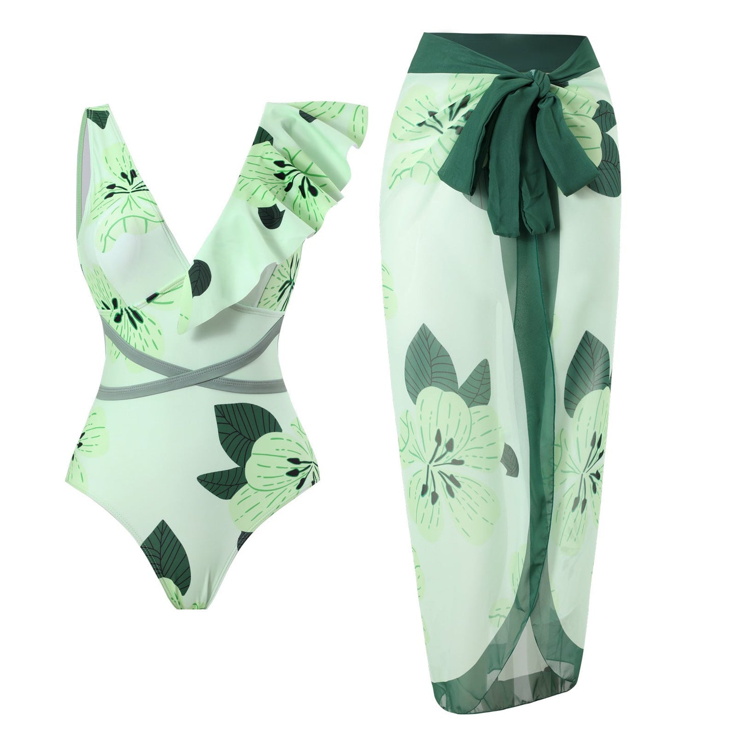 Siamese Conservative Covering Belly Thin Swimsuit French Retro One - piece Bikini - PratSN
