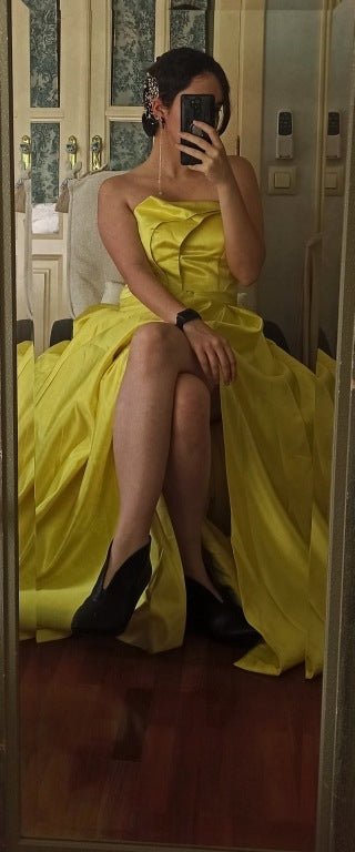 Simple Satin Tube Top Party Evening Dress - PratSN
