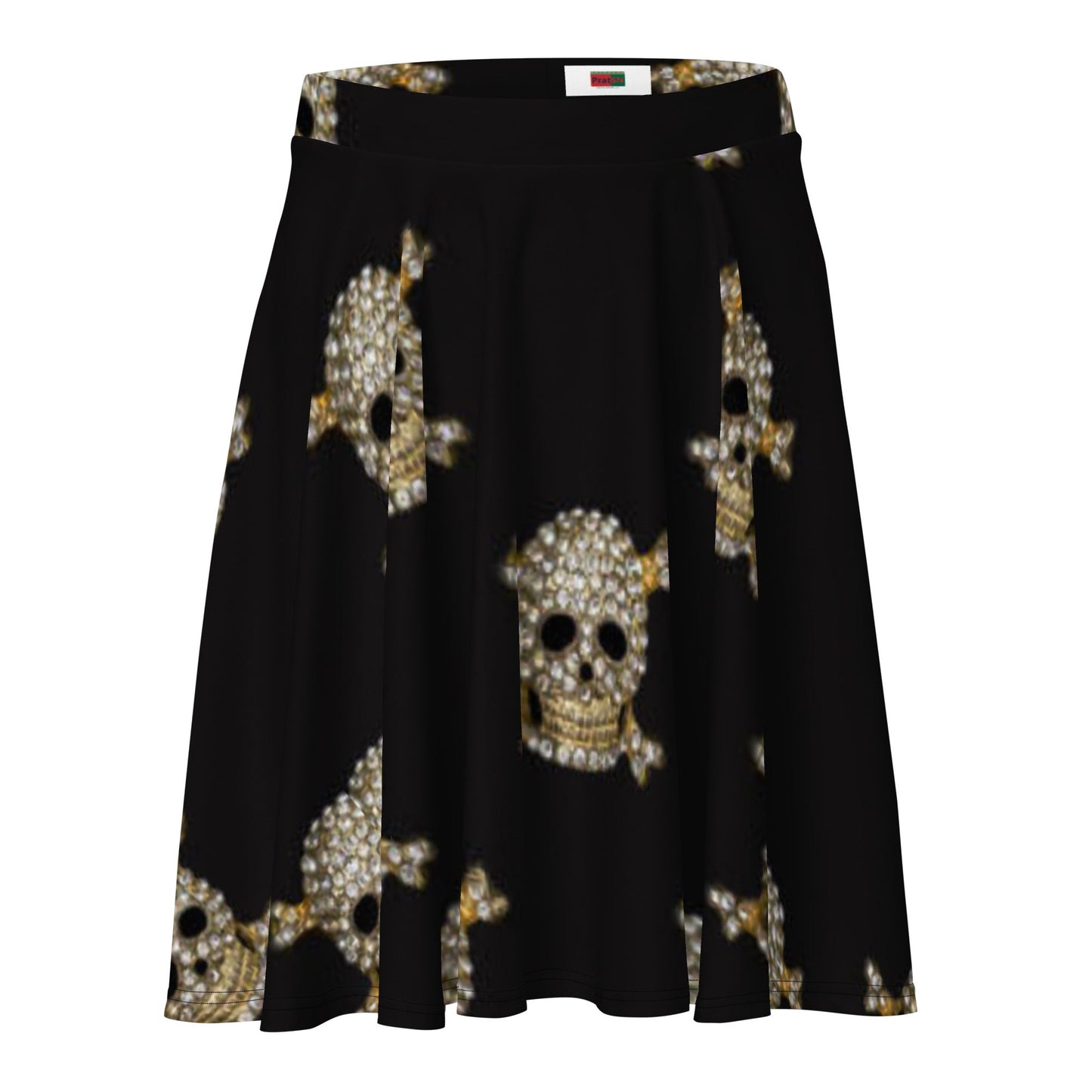Skater Skirt, Women's Black Mini Skirt, Women's skater skirt, Cut & sew sublimation skirt, skater skirt for summer and spring - PratSN