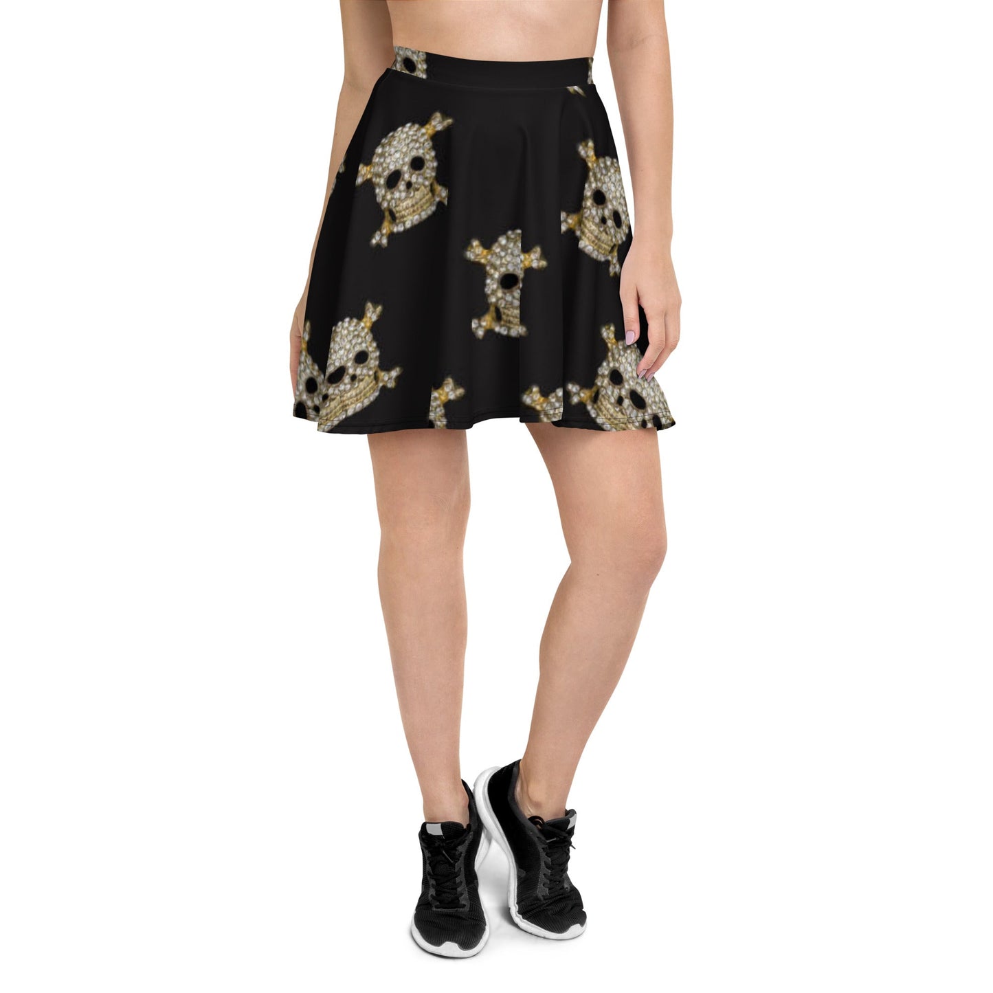 Skater Skirt, Women's Black Mini Skirt, Women's skater skirt, Cut & sew sublimation skirt, skater skirt for summer and spring - PratSN