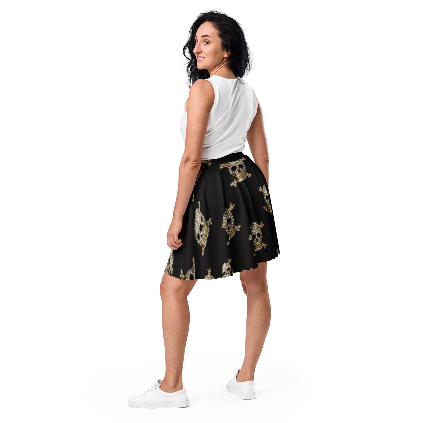 Skater Skirt, Women's Black Mini Skirt, Women's skater skirt, Cut & sew sublimation skirt, skater skirt for summer and spring - PratSN