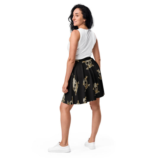 Skater Skirt, Women's Black Mini Skirt, Women's skater skirt, Cut & sew sublimation skirt, skater skirt for summer and spring - PratSN