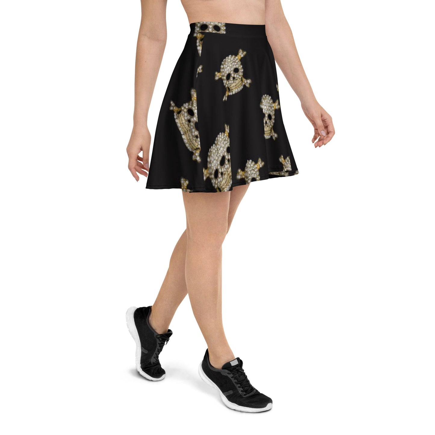 Skater Skirt, Women's Black Mini Skirt, Women's skater skirt, Cut & sew sublimation skirt, skater skirt for summer and spring - PratSN