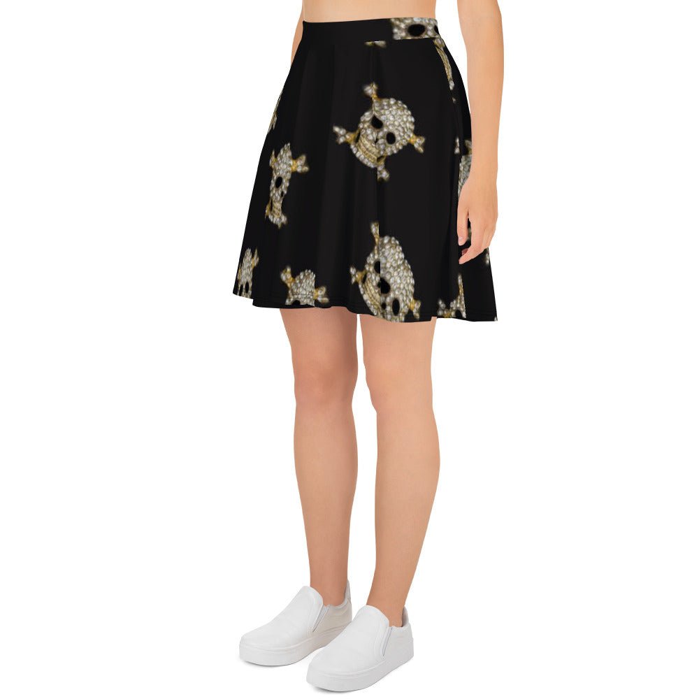Skater Skirt, Women's Black Mini Skirt, Women's skater skirt, Cut & sew sublimation skirt, skater skirt for summer and spring - PratSN