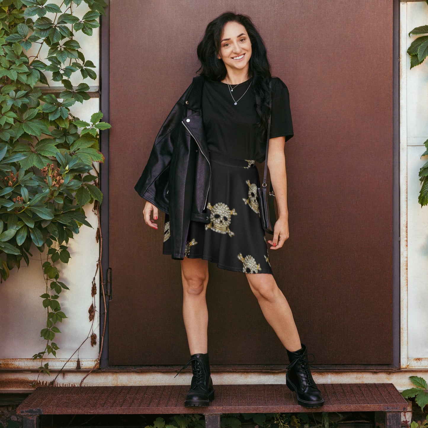 Skater Skirt, Women's Black Mini Skirt, Women's skater skirt, Cut & sew sublimation skirt, skater skirt for summer and spring - PratSN