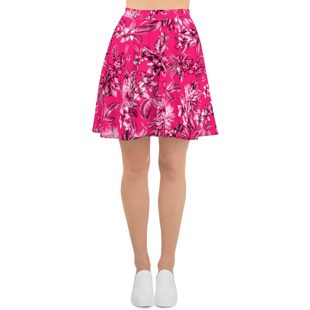 Skater Skirt, Women's skater skirt, Multi color skirt, Blooming pattern skater skirt, Cut & sew sublimation skirt, skater skirt for summer and spring - PratSN