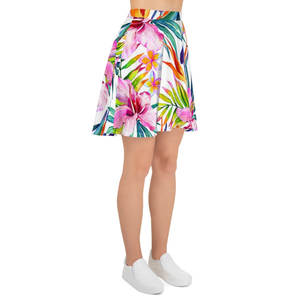 Skater Skirt, Women's skater skirt, Multi color skirt, Blooming pattern skater skirt, Cut & sew sublimation skirt, skater skirt for summer and spring - PratSN