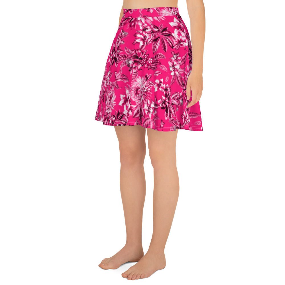 Skater Skirt, Women's skater skirt, Multi color skirt, Blooming pattern skater skirt, Cut & sew sublimation skirt, skater skirt for summer and spring - PratSN
