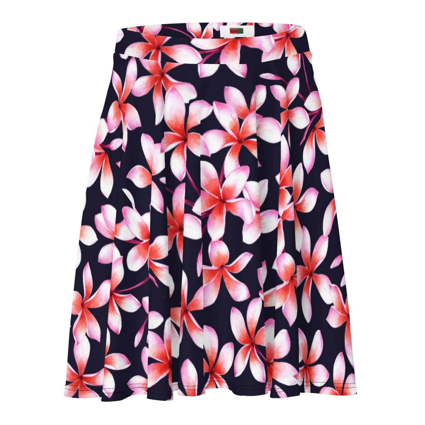 Skater Skirt, Women's skater skirt, Multi color skirt, Blooming pattern skater skirt, Cut & sew sublimation skirt, skater skirt for summer and spring - PratSN