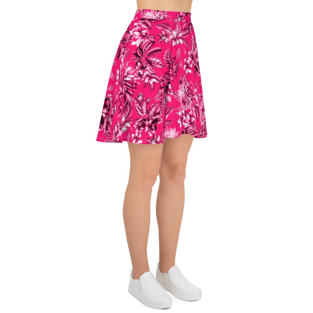 Skater Skirt, Women's skater skirt, Multi color skirt, Blooming pattern skater skirt, Cut & sew sublimation skirt, skater skirt for summer and spring - PratSN