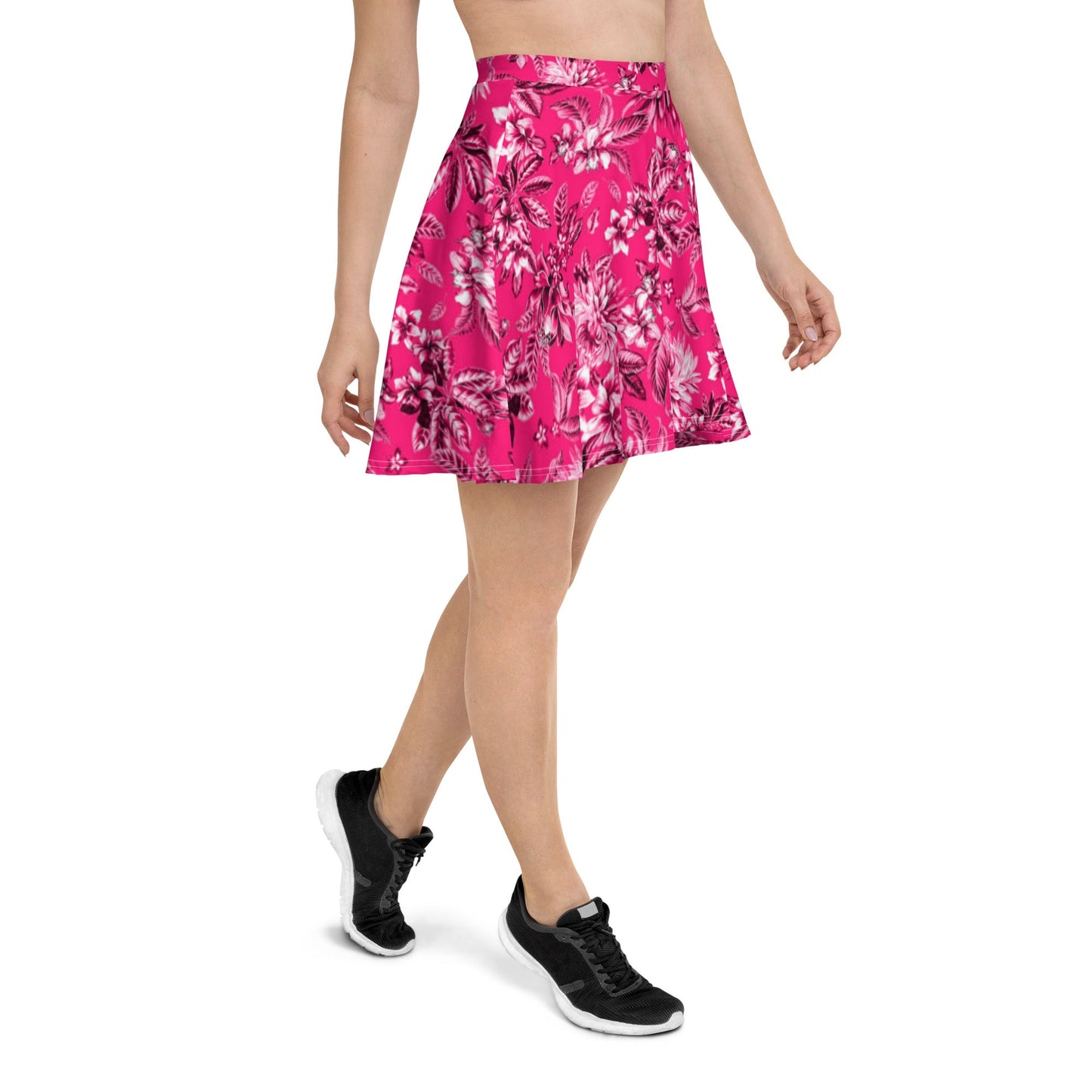 Skater Skirt, Women's skater skirt, Multi color skirt, Blooming pattern skater skirt, Cut & sew sublimation skirt, skater skirt for summer and spring - PratSN