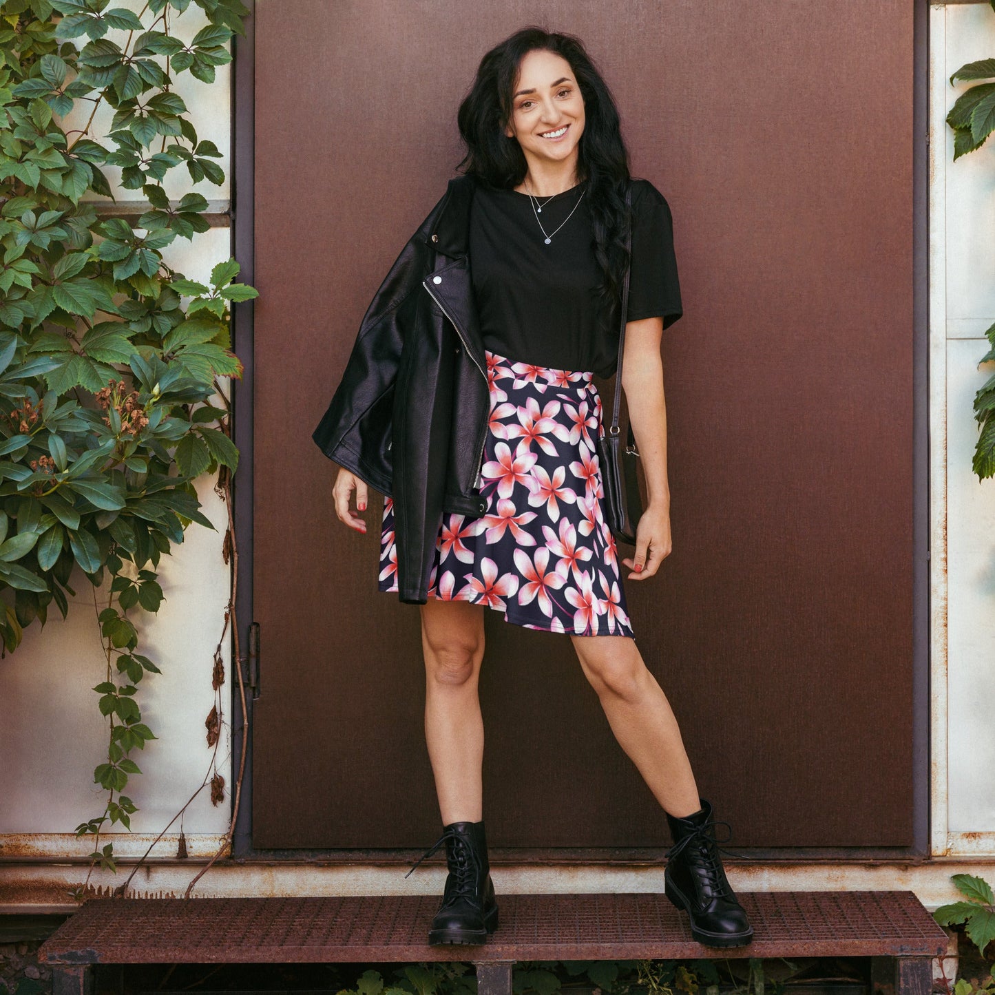 Skater Skirt, Women's skater skirt, Multi color skirt, Blooming pattern skater skirt, Cut & sew sublimation skirt, skater skirt for summer and spring - PratSN