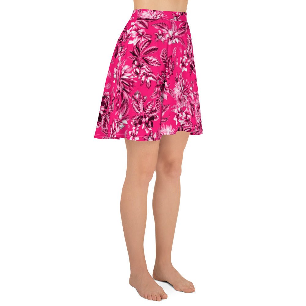Skater Skirt, Women's skater skirt, Multi color skirt, Blooming pattern skater skirt, Cut & sew sublimation skirt, skater skirt for summer and spring - PratSN