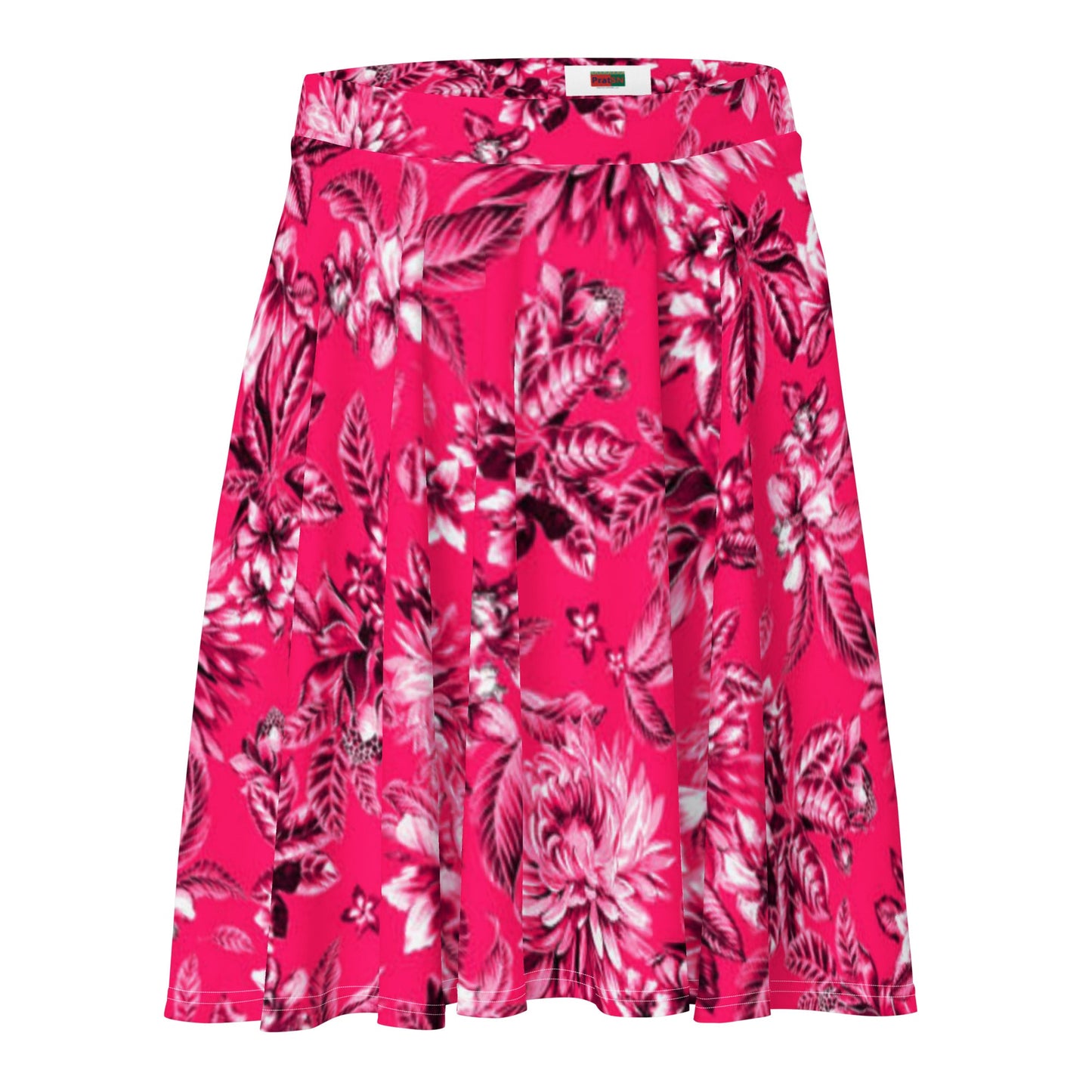 Skater Skirt, Women's skater skirt, Multi color skirt, Blooming pattern skater skirt, Cut & sew sublimation skirt, skater skirt for summer and spring - PratSN