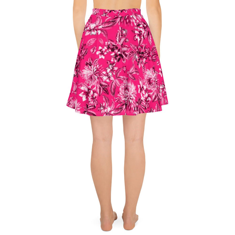 Skater Skirt, Women's skater skirt, Multi color skirt, Blooming pattern skater skirt, Cut & sew sublimation skirt, skater skirt for summer and spring - PratSN