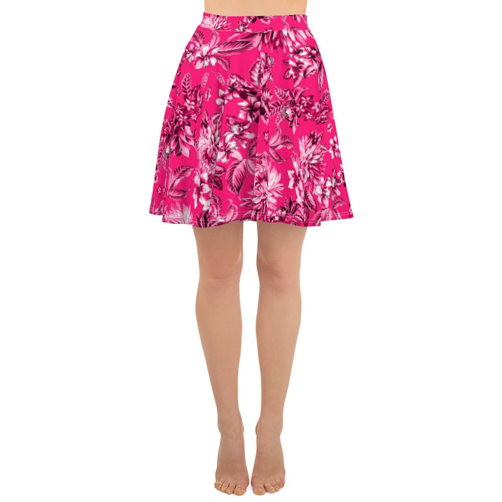 Skater Skirt, Women's skater skirt, Multi color skirt, Blooming pattern skater skirt, Cut & sew sublimation skirt, skater skirt for summer and spring - PratSN