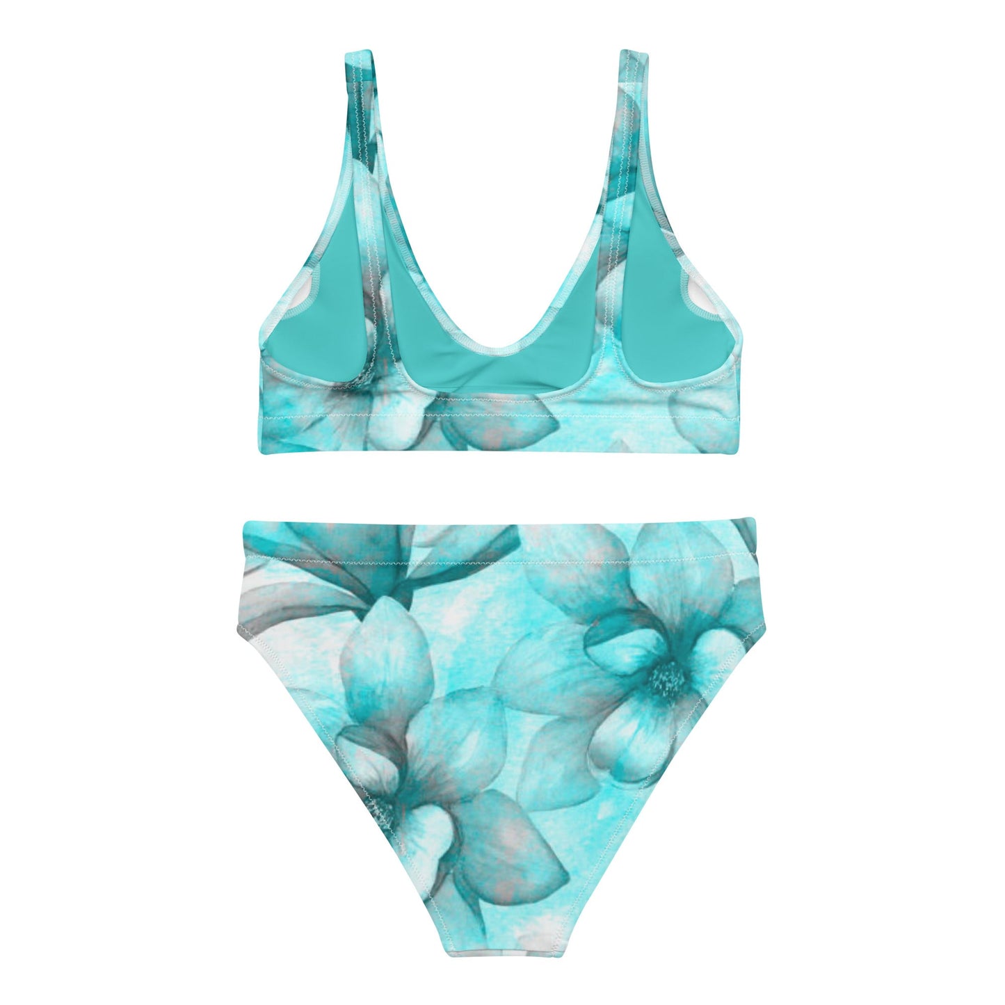 Sky Blue Recycled high - waisted bikini, Spring and summer Bikini - PratSN