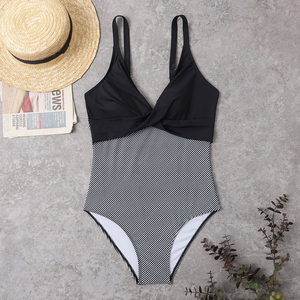 Slimming Color Matching One - piece Bikini Swimsuit For Women - PratSN