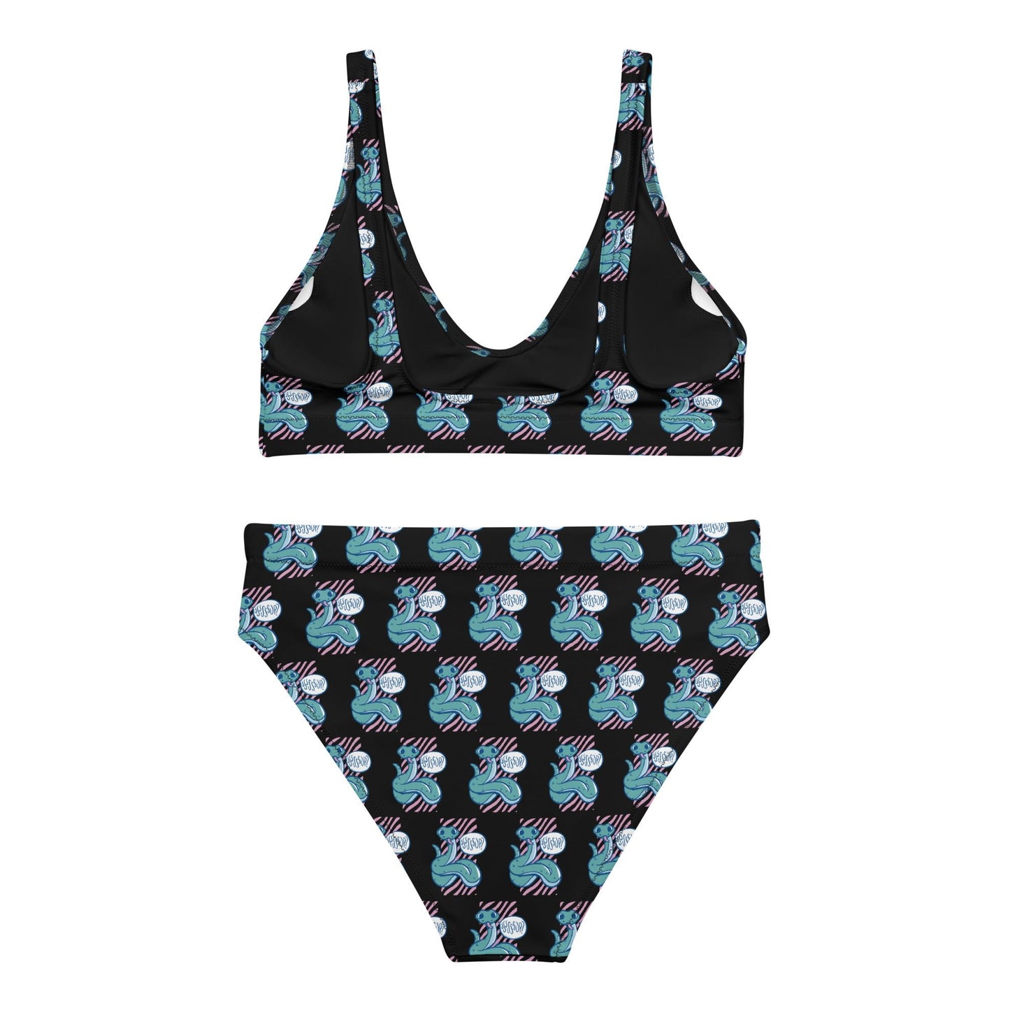 Snake Print Black High - waisted Bikini for Women | For Fun Loving Beach Goers - PratSN