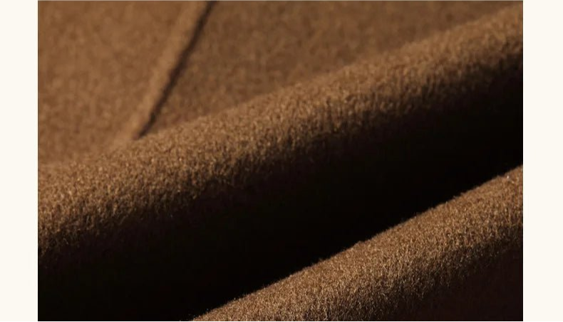 Spring and Autumn Men's Coat Handmade Double - faced Woolen Solid Color Casual Medium - length Woolen Coat Jacket - PratSN