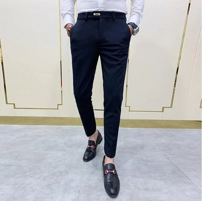 Spring and Autumn Men's Pants Fashion Korean Slim Men's Casual Ankle Pants Streetwear Men's Pants Men's Black Grey - PratSN