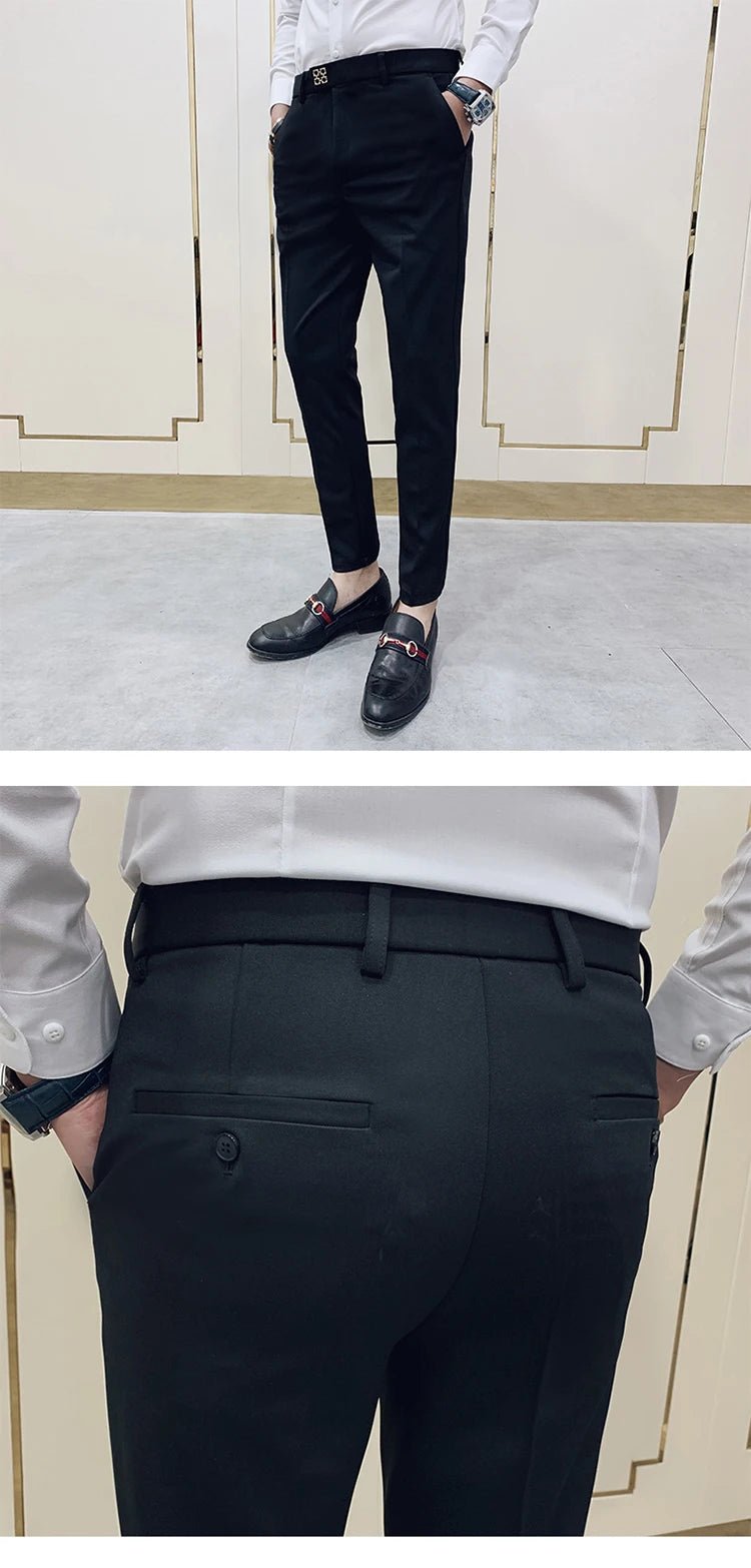 Spring and Autumn Men's Pants Fashion Korean Slim Men's Casual Ankle Pants Streetwear Men's Pants Men's Black Grey - PratSN