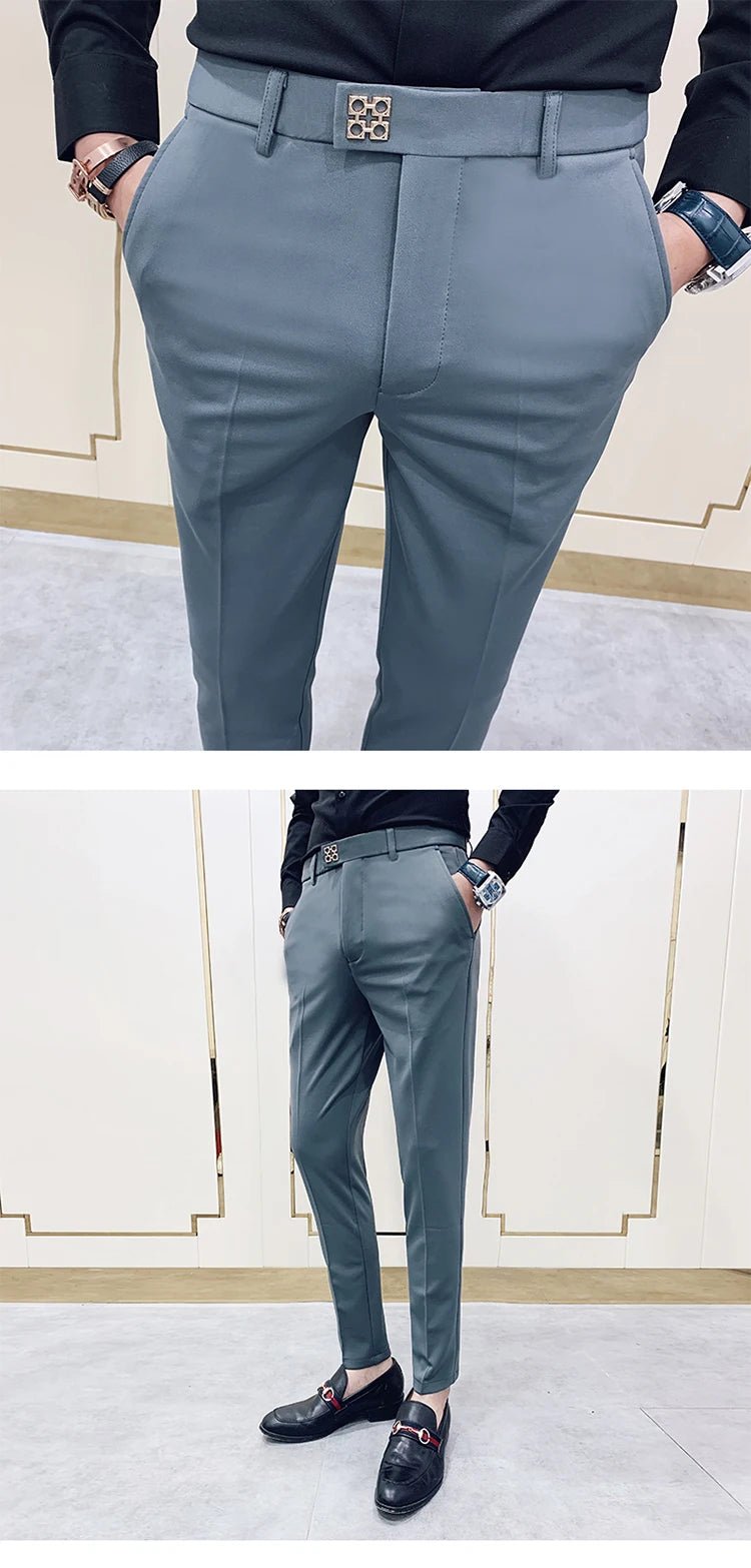 Spring and Autumn Men's Pants Fashion Korean Slim Men's Casual Ankle Pants Streetwear Men's Pants Men's Black Grey - PratSN