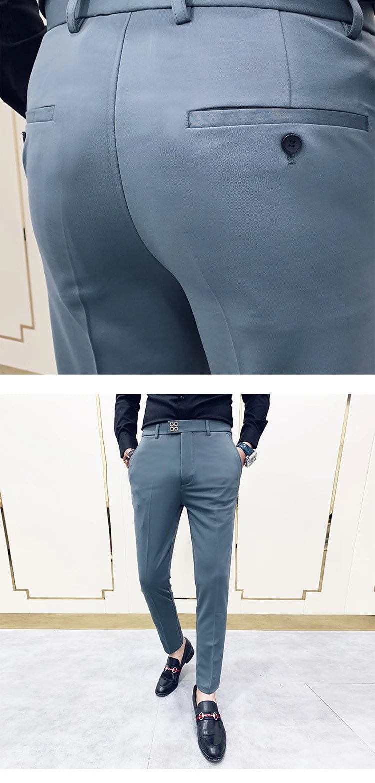 Spring and Autumn Men's Pants Fashion Korean Slim Men's Casual Ankle Pants Streetwear Men's Pants Men's Black Grey - PratSN