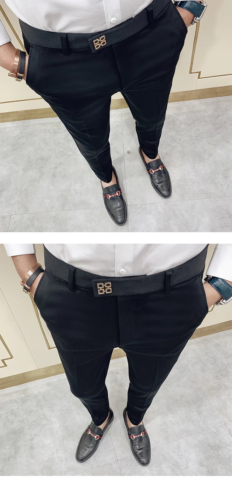 Spring and Autumn Men's Pants Fashion Korean Slim Men's Casual Ankle Pants Streetwear Men's Pants Men's Black Grey - PratSN