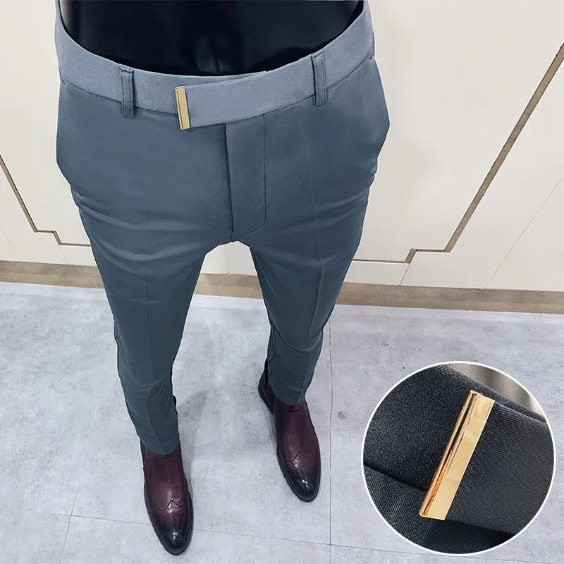 Spring and Autumn Men's Pants Fashion Korean Slim Men's Casual Ankle Pants Streetwear Men's Pants Men's Black Grey - PratSN