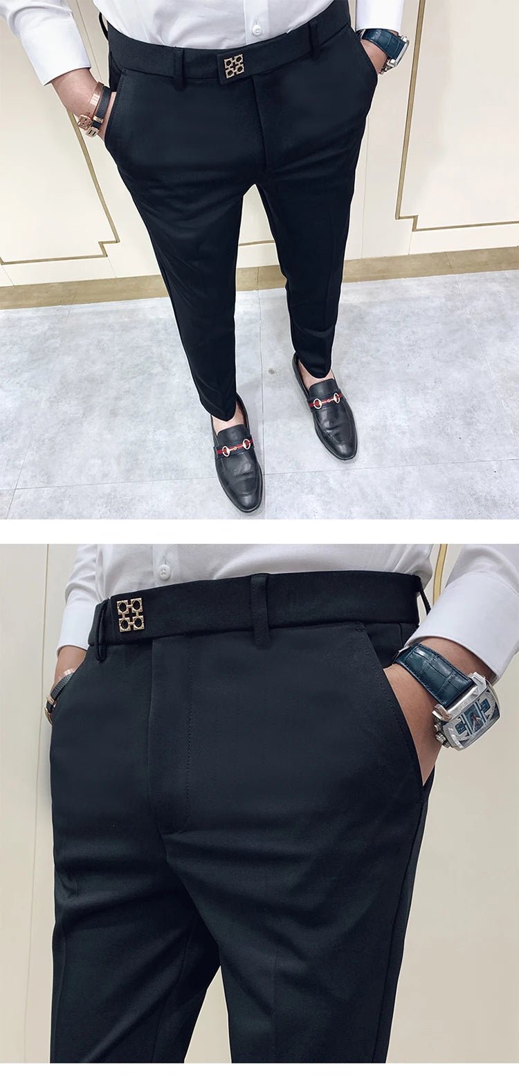Spring and Autumn Men's Pants Fashion Korean Slim Men's Casual Ankle Pants Streetwear Men's Pants Men's Black Grey - PratSN