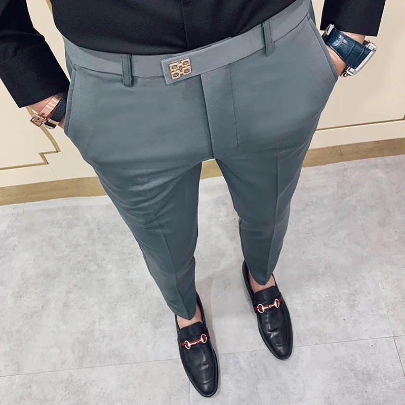 Spring and Autumn Men's Pants Fashion Korean Slim Men's Casual Ankle Pants Streetwear Men's Pants Men's Black Grey - PratSN