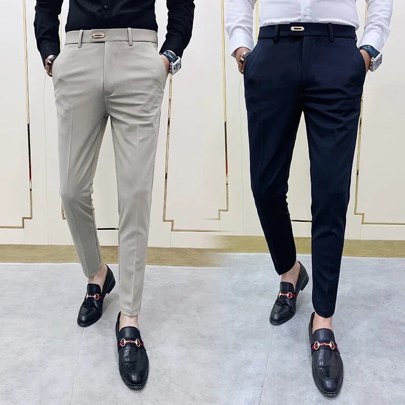 Spring and Autumn Men's Pants Fashion Korean Slim Men's Casual Ankle Pants Streetwear Men's Pants Men's Black Grey - PratSN