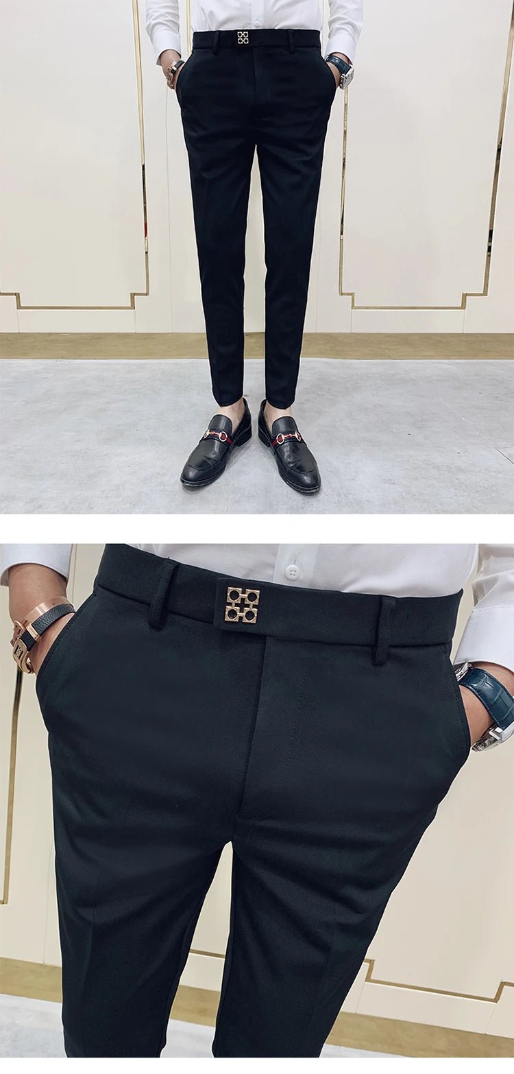 Spring and Autumn Men's Pants Fashion Korean Slim Men's Casual Ankle Pants Streetwear Men's Pants Men's Black Grey - PratSN