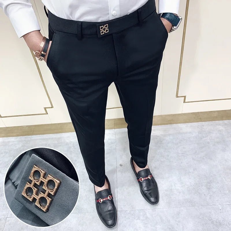 Spring and Autumn Men's Pants Fashion Korean Slim Men's Casual Ankle Pants Streetwear Men's Pants Men's Black Grey - PratSN