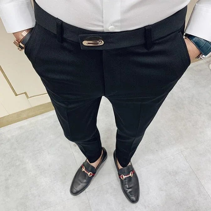 Spring and Autumn Men's Pants Fashion Korean Slim Men's Casual Ankle Pants Streetwear Men's Pants Men's Black Grey - PratSN