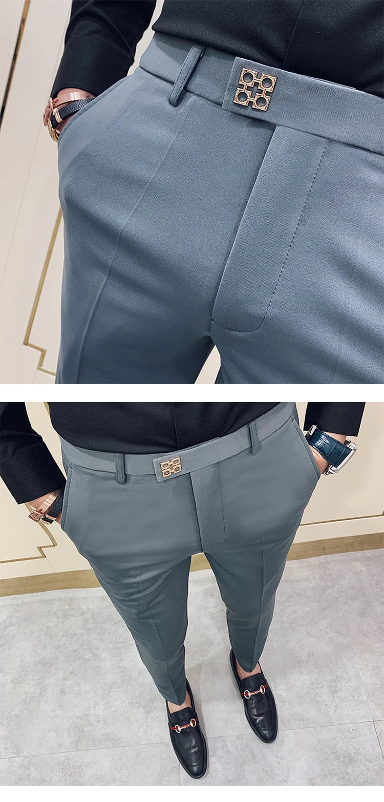 Spring and Autumn Men's Pants Fashion Korean Slim Men's Casual Ankle Pants Streetwear Men's Pants Men's Black Grey - PratSN