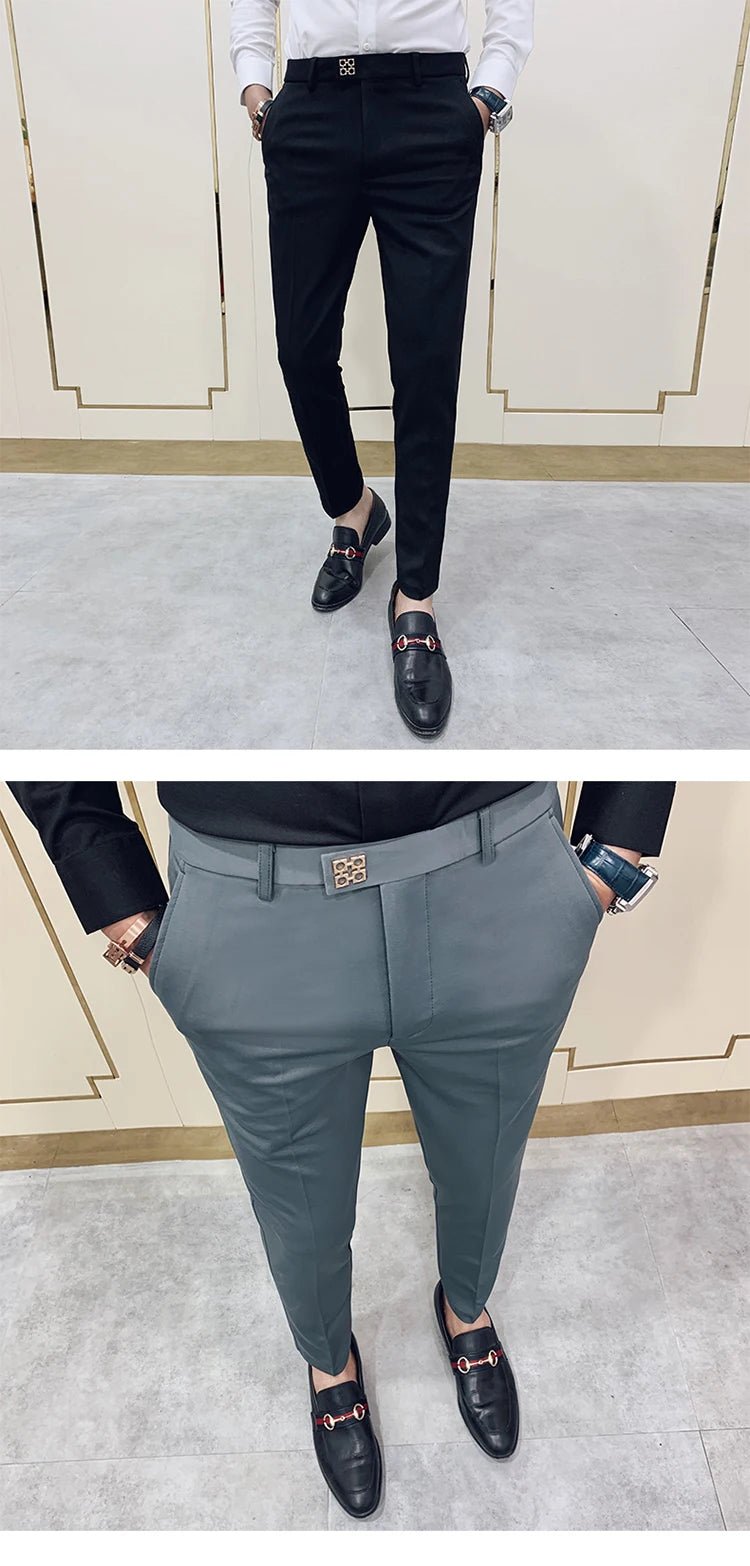 Spring and Autumn Men's Pants Fashion Korean Slim Men's Casual Ankle Pants Streetwear Men's Pants Men's Black Grey - PratSN