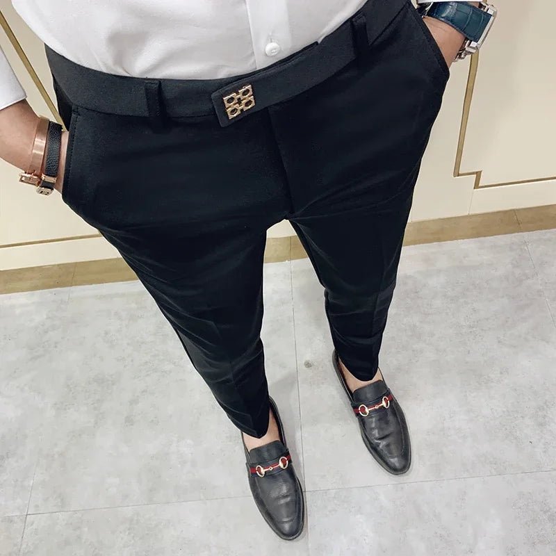 Spring and Autumn Men's Pants Fashion Korean Slim Men's Casual Ankle Pants Streetwear Men's Pants Men's Black Grey - PratSN