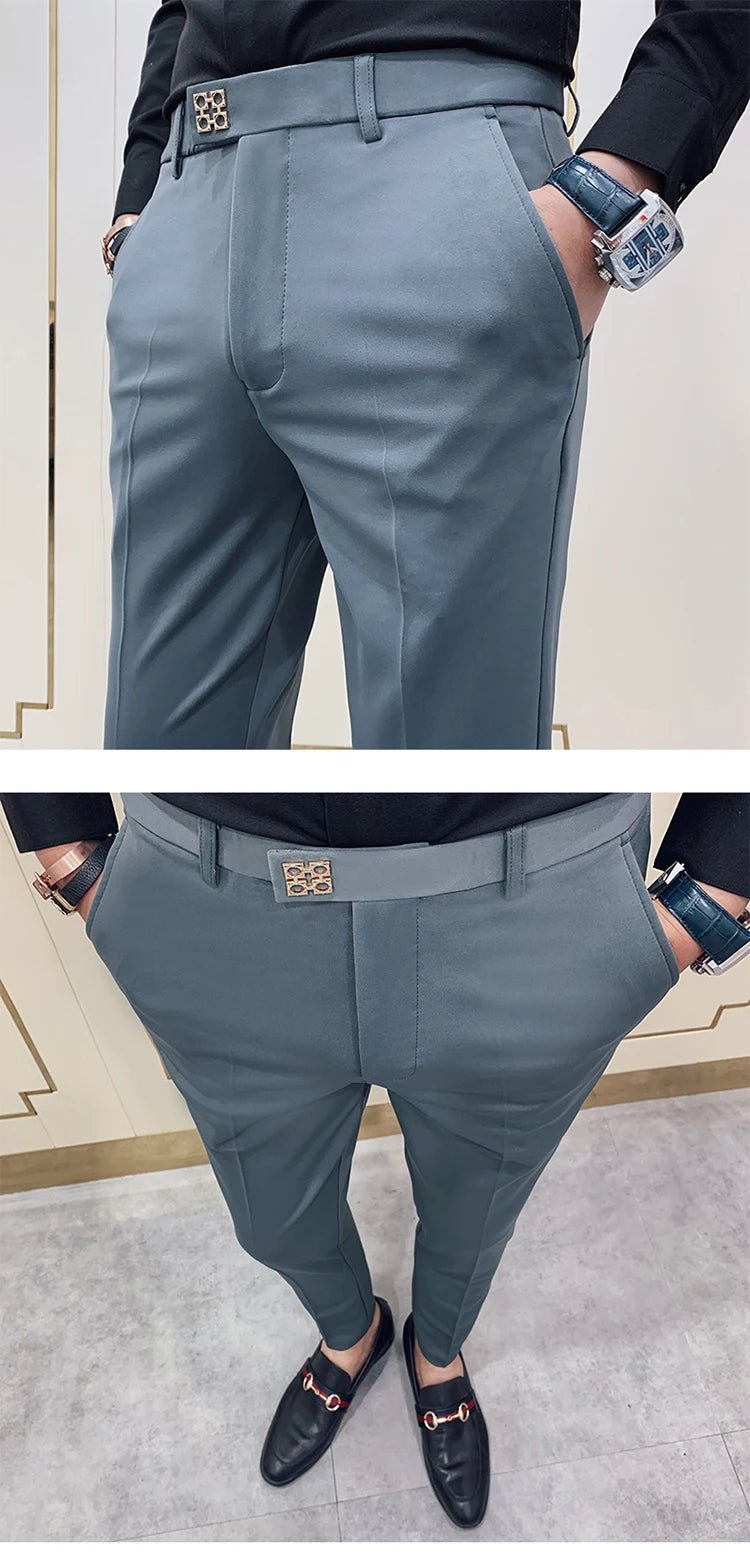 Spring and Autumn Men's Pants Fashion Korean Slim Men's Casual Ankle Pants Streetwear Men's Pants Men's Black Grey - PratSN