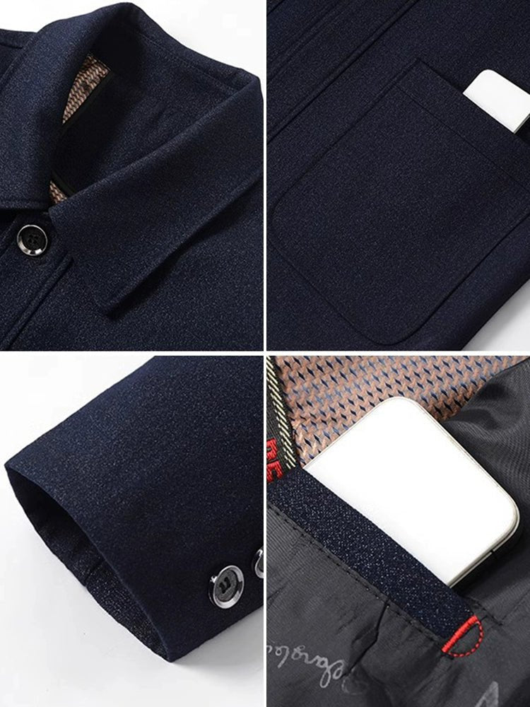 Spring and Autumn Old Man Grandpa Father Lapel Jacket - PratSN