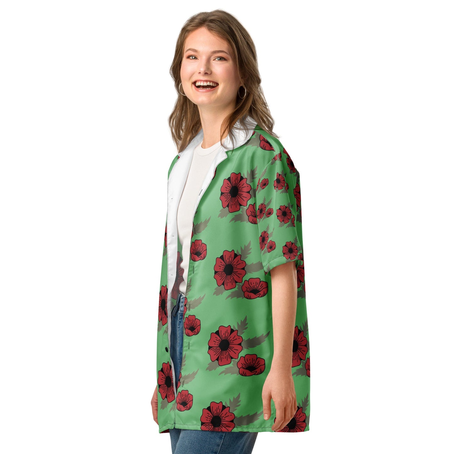 Spring and Summer looming Pattern Button Shirt - Unisex button Shirt - PratSN