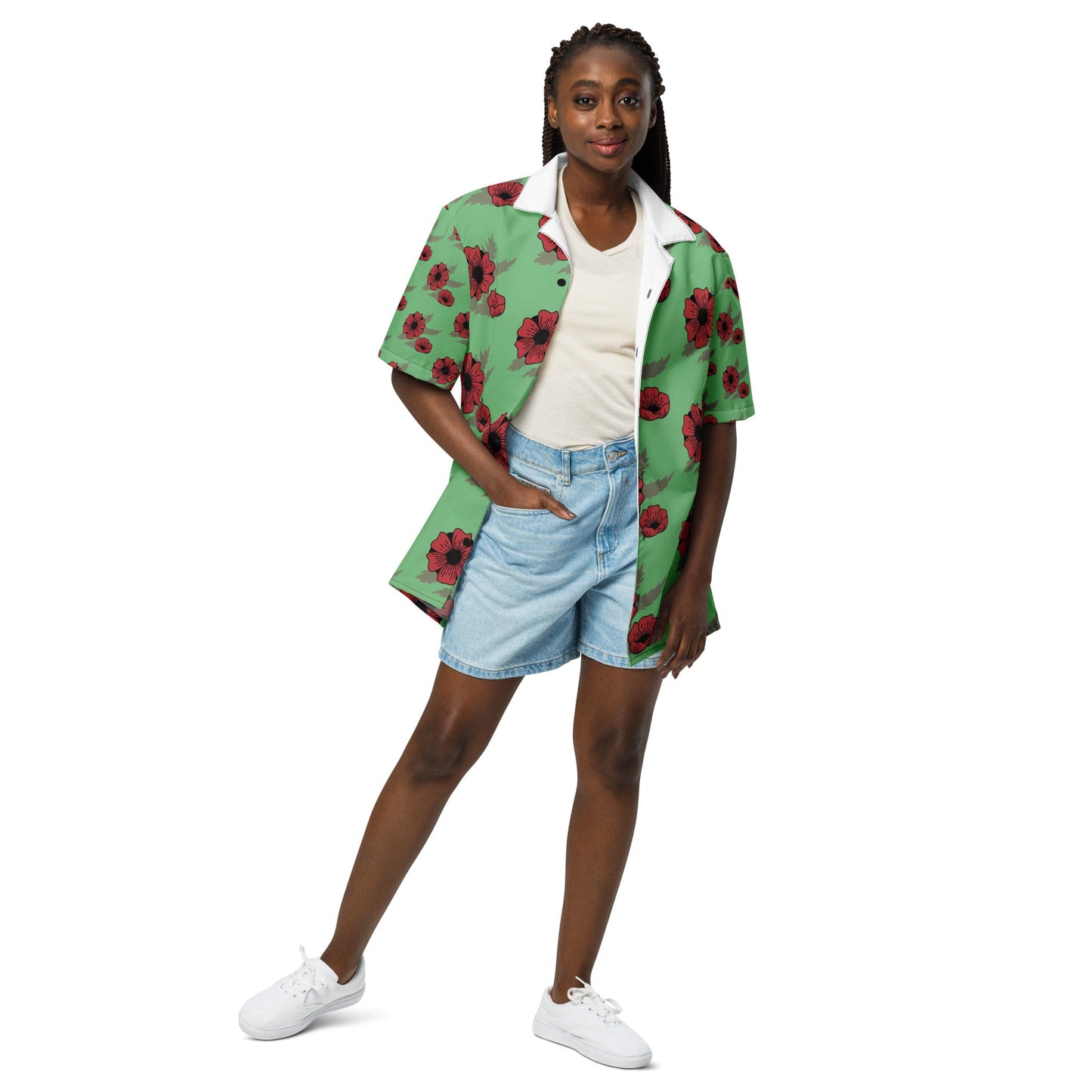 Spring and Summer looming Pattern Button Shirt - Unisex button Shirt - PratSN
