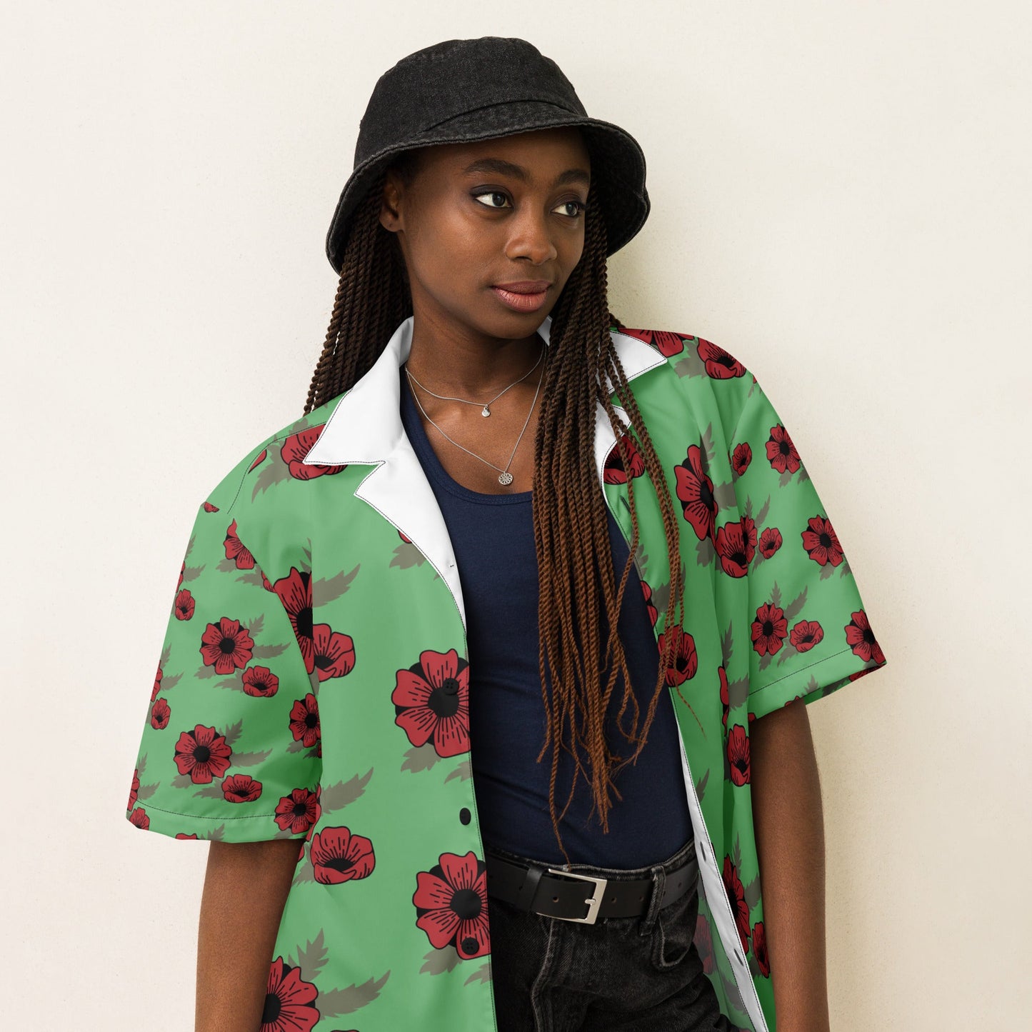 Spring and Summer looming Pattern Button Shirt - Unisex button Shirt - PratSN