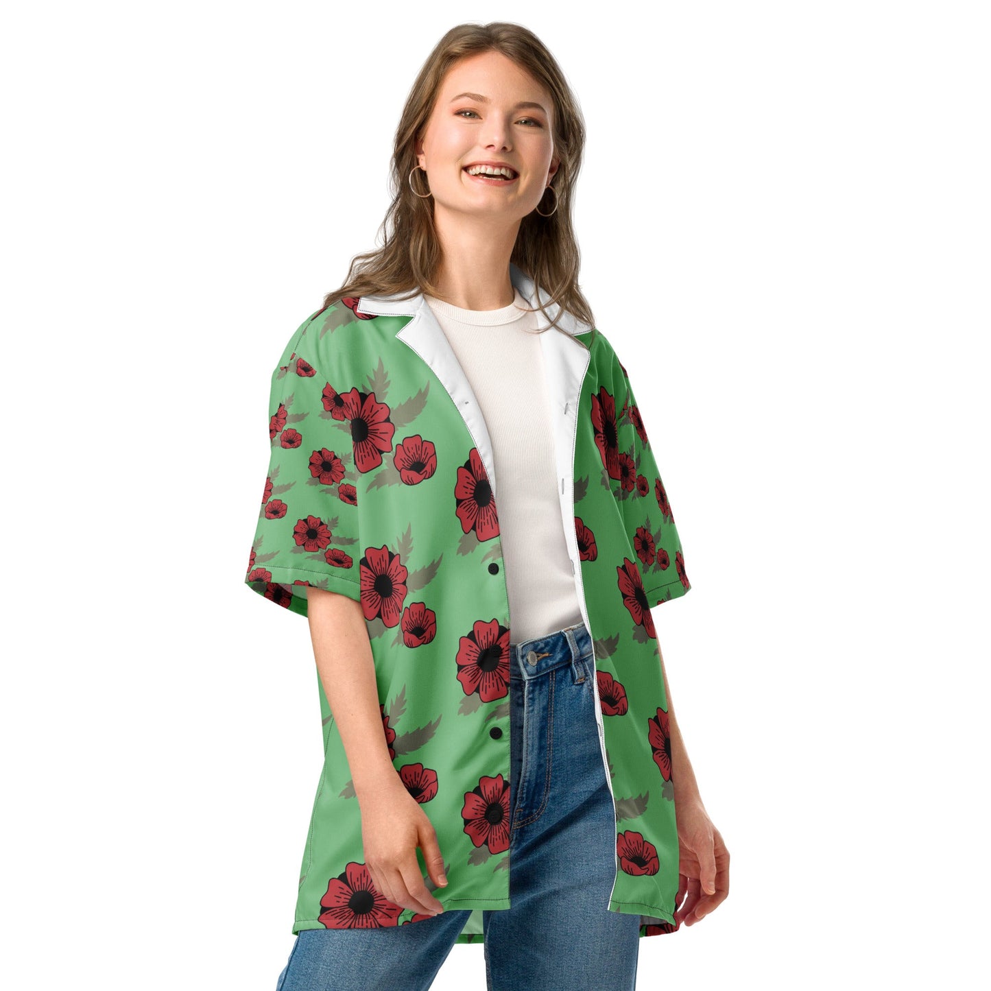 Spring and Summer looming Pattern Button Shirt - Unisex button Shirt - PratSN