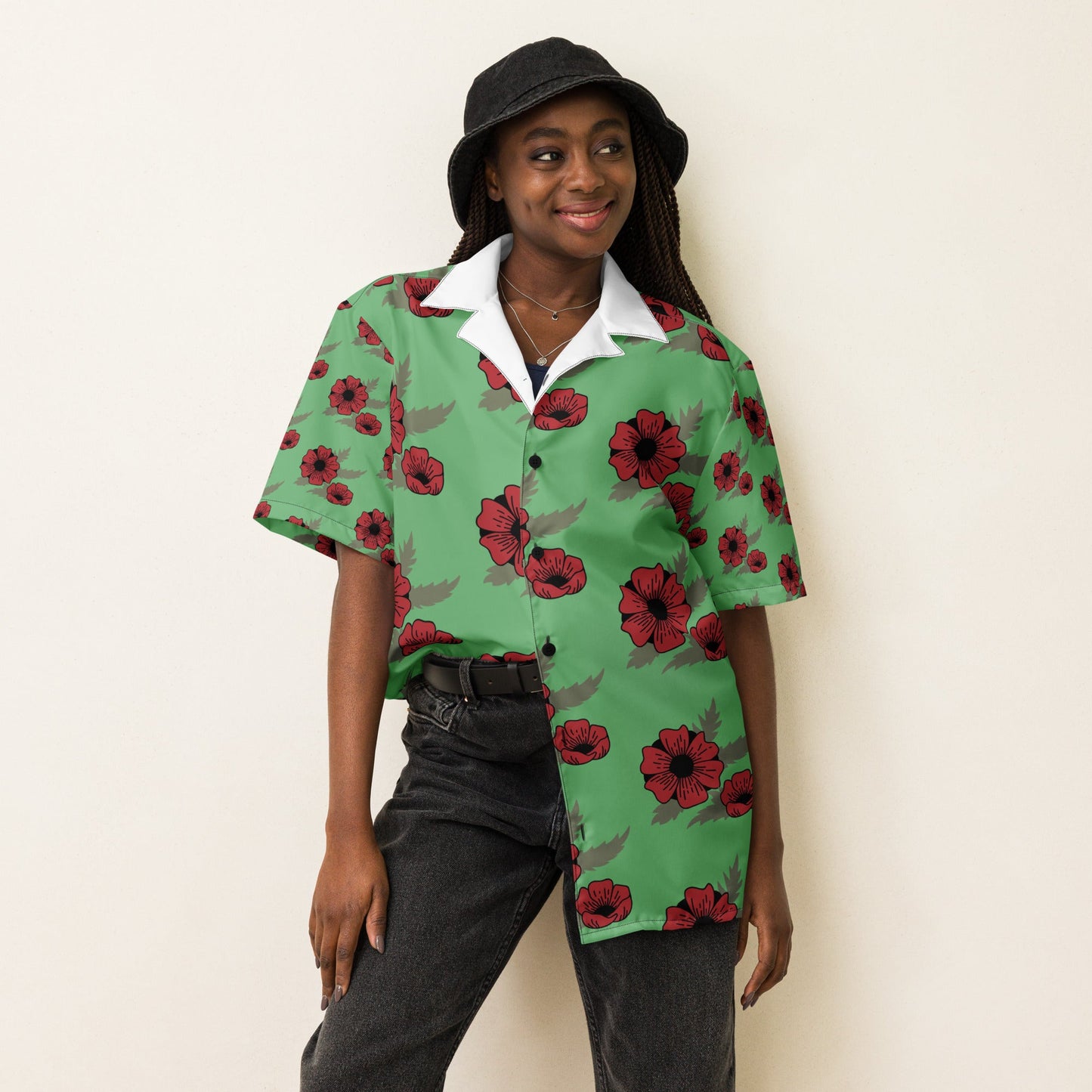 Spring and Summer looming Pattern Button Shirt - Unisex button Shirt - PratSN