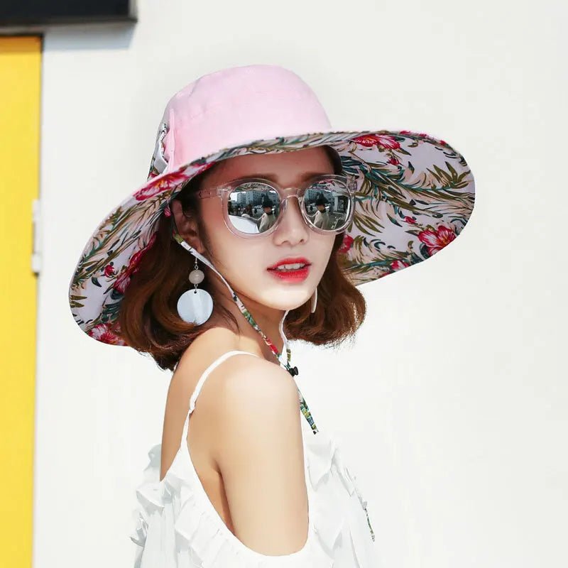 Spring And Summer New Foldable Fisherman Hat, Summer Double - Sided Sunscreen Hat, Beach Basin Hat, Travel Sun Hat - PratSN