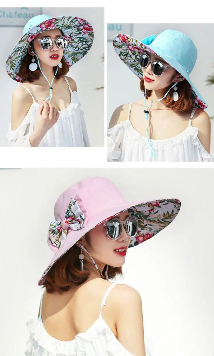 Spring And Summer New Foldable Fisherman Hat, Summer Double - Sided Sunscreen Hat, Beach Basin Hat, Travel Sun Hat - PratSN