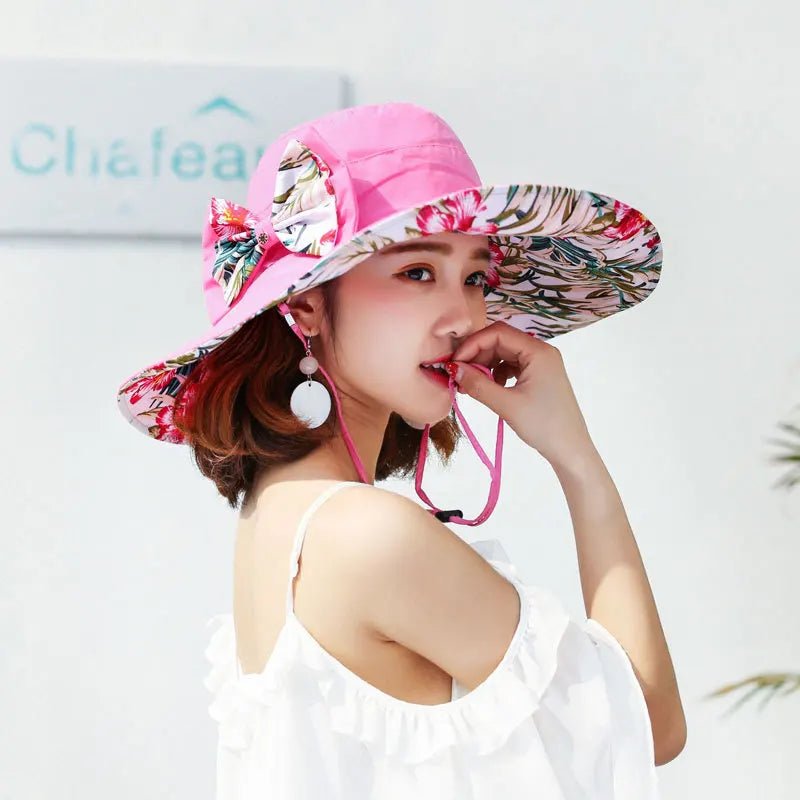 Spring And Summer New Foldable Fisherman Hat, Summer Double - Sided Sunscreen Hat, Beach Basin Hat, Travel Sun Hat - PratSN