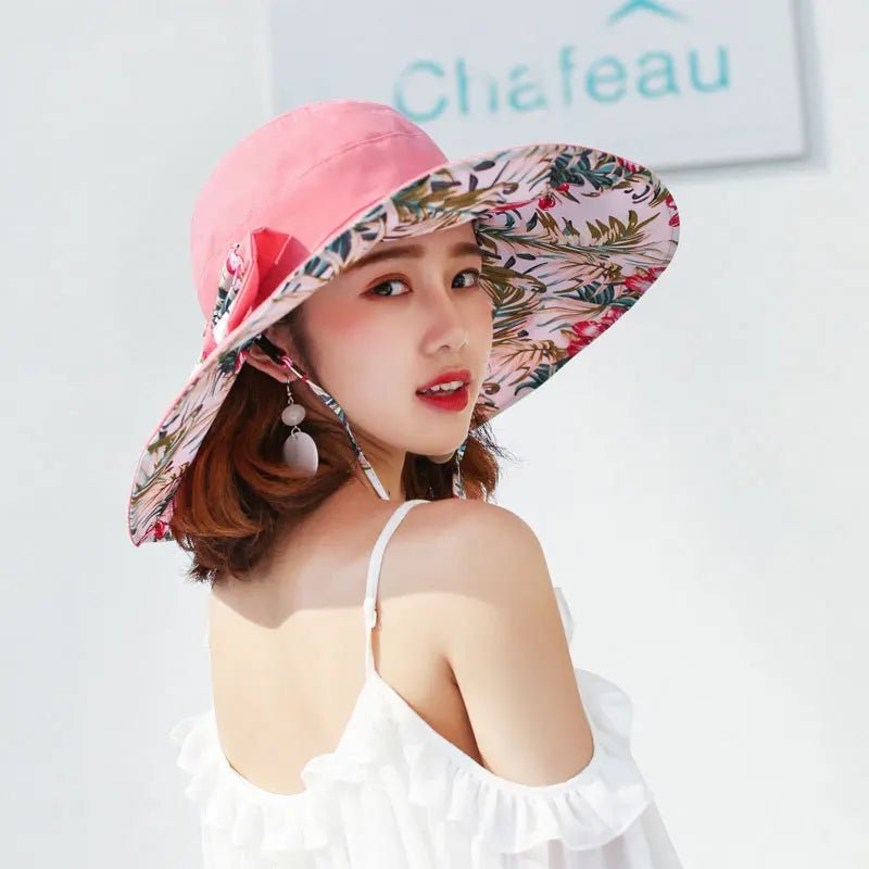 Spring And Summer New Foldable Fisherman Hat, Summer Double - Sided Sunscreen Hat, Beach Basin Hat, Travel Sun Hat - PratSN